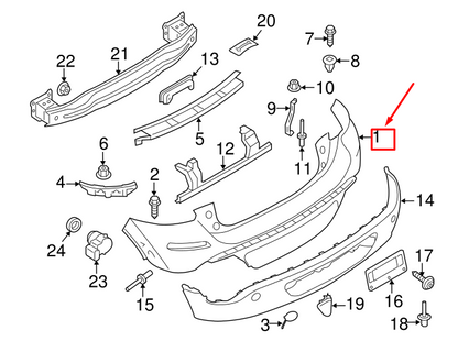 new mini paceman r61 rear bumper 51129811698 9811698 original