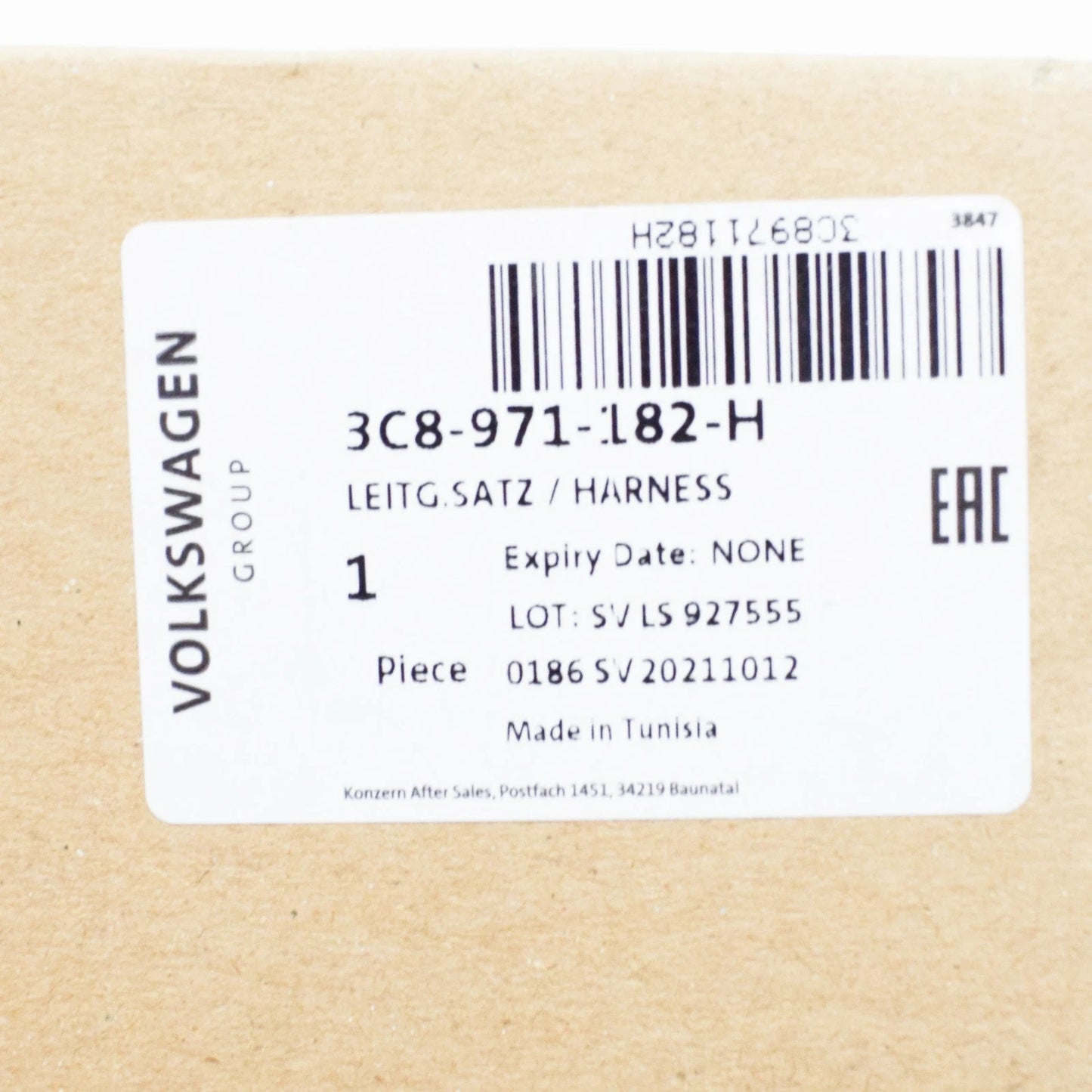 NEW VOLKSWAGEN CC TAILGATE CABLE SET 3C8971182H