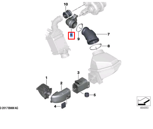 new bmw m5 f90 filtered air duct 13717852386 original