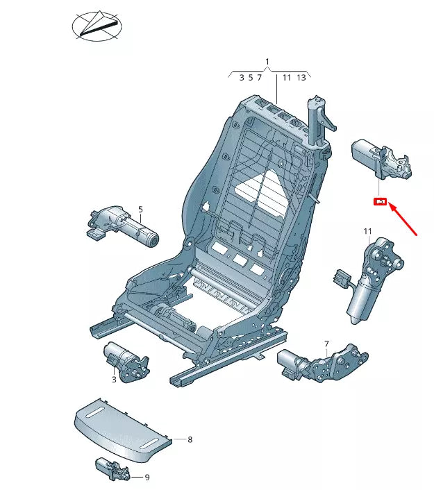 NEW VW TRANSPORTER VI T6 RIGHT HEADREST ADJUSTMENT MOTOR JNV959112