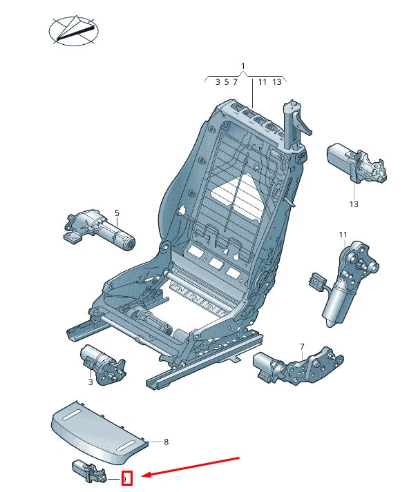 NEW VW TRANSPORTER VI T6 SEAT DEPTH ADJUSTER MOTOR JNV959827