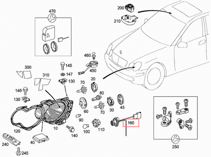 NEW MERCEDES-BENZ C-CLASS W203 FRONT INDICATOR BULB HOLDER A2038260182 ORIGINAL
