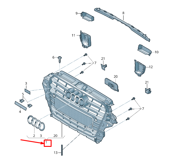 new audi a3 sportback 8v radiator grille 8v3853651agcka 8v3853651ag cka original