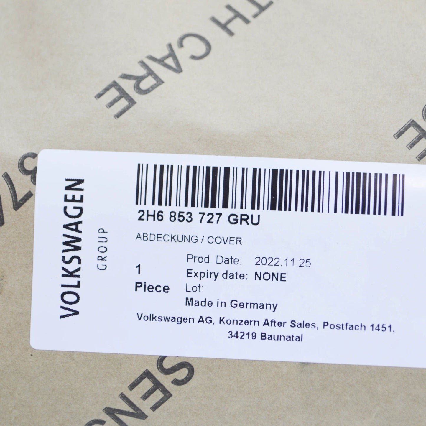 NEW VW AMAROK 2H FRONT LEFT WHEEL FRONT COVER 2H6853727GRU ORIGINAL