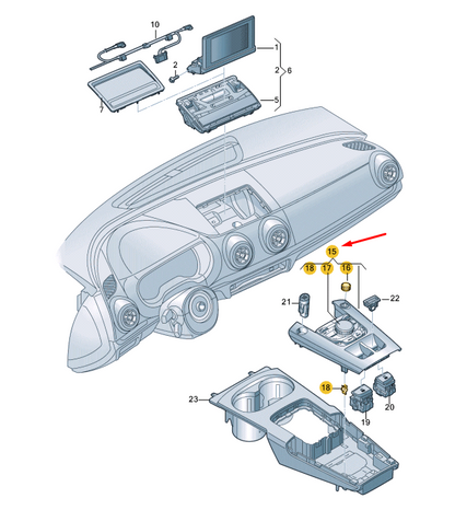 new audi a3 8v multimedia system operating unit 8v0919614aa original