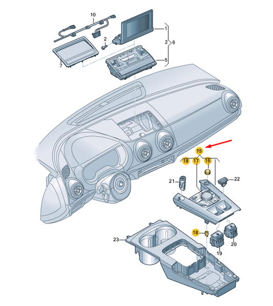 new audi a3 8v multimedia system operating unit 8v0919614aa original