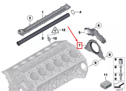 NEW BMW X5 E70 REAR ENGINE CRANKSHAFT COVER 8483798 11148483798 GENNUINE