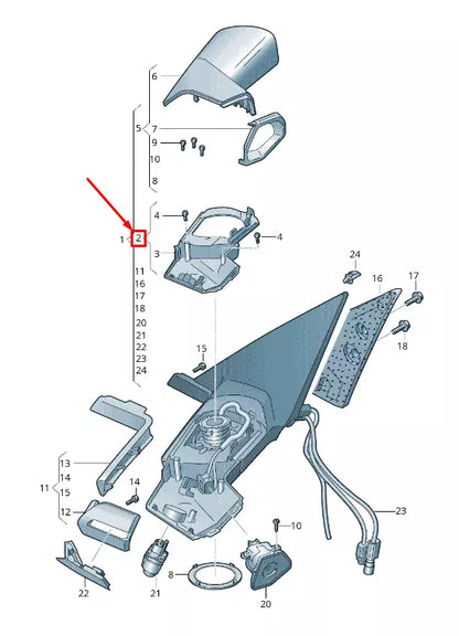 NEW AUDI E-TRON GEN RIGHT DIGITAL EXTERIOR MIRROR REPAIR SET 4KE857976A ORIGINAL