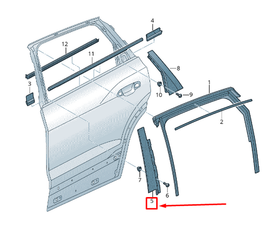 NEW AUDI E-TRON GEN RIGHT B-PILLAR TRIM 4KE839902 ORIGINAL