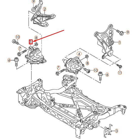 NEW AUDI A8 D4 RIGHT SIDE ENGINE MOUNTING 4H0199382CD ORIGINAL