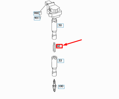 new mercedes-benz slk r171 ignition coil spring a0009936805 original