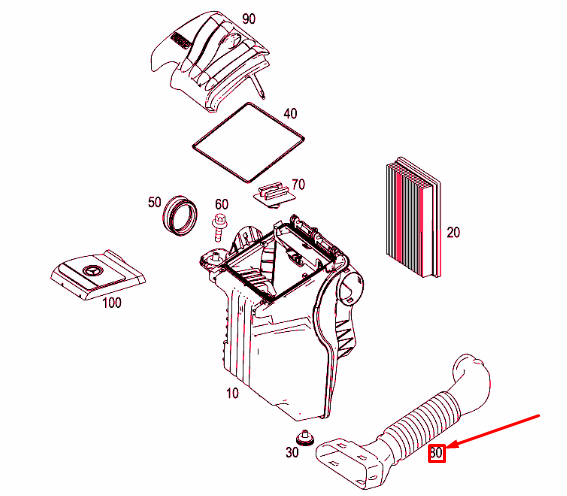 NEW MERCEDES-BENZ A-CLASS W169 AIR INTAKE HOSE A2660940487 ORIGINAL