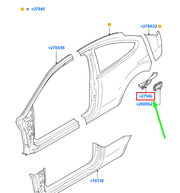 new ford focus mk2rear left side panel extension reinforcement 1370232 original