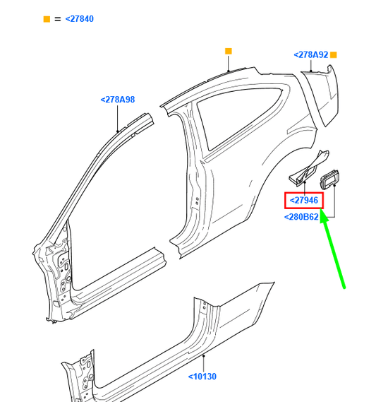 new ford focus mk2rear left side panel extension reinforcement 1370232 original