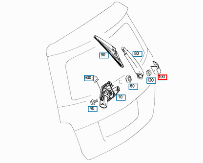 NEW MB GLK X204 REAR TRUNK BOOT LID WIPER ARM COVER CAP A000998292164 ORIGINAL