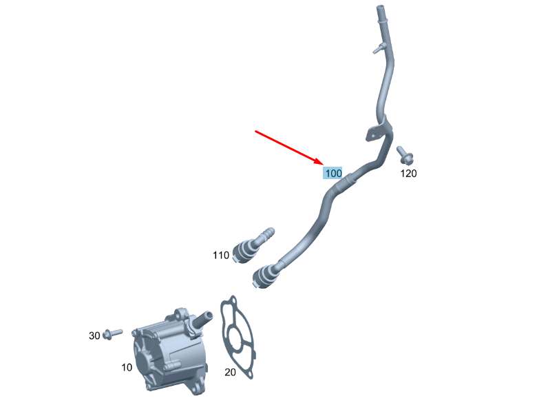 new mercedes-benz c w204 vacuum pump line a6512300556 original