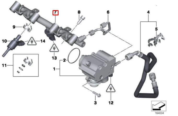 NEW BMW 1 F21 F20 FUEL RAIL INJECTOR PIPE 13537592426 7592426 ORIGINAL