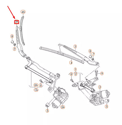NEW AUDI R8 42 FRONT WINDSHIELD RIGHT AERO WIPER ARM LHD 423955408B1P9