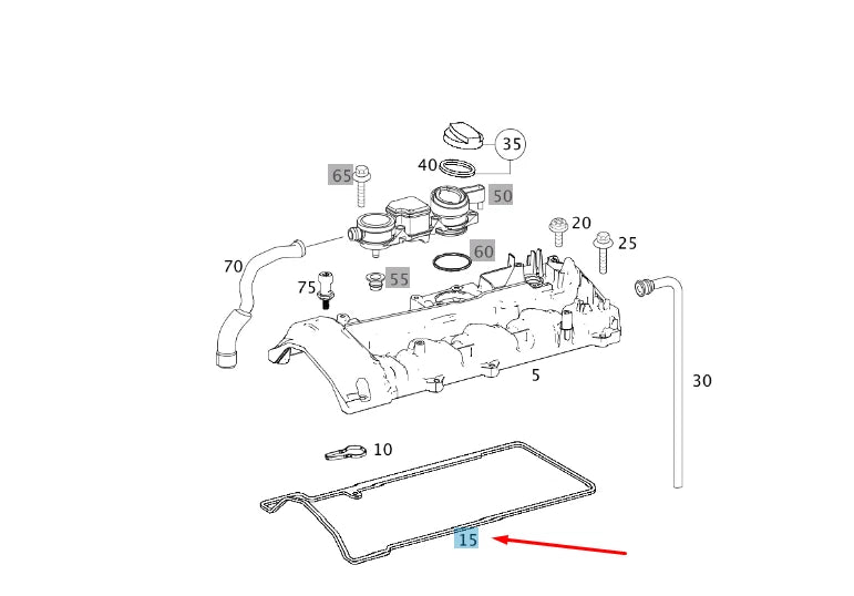 NEW MERCEDES-BENZ C W205 CYLINDER HEAD COVER GASKET A646016072164