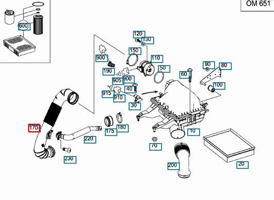 NEW MERCEDES BENZ SPRINTER W906 AIR INTAKE HOSE A9065280224