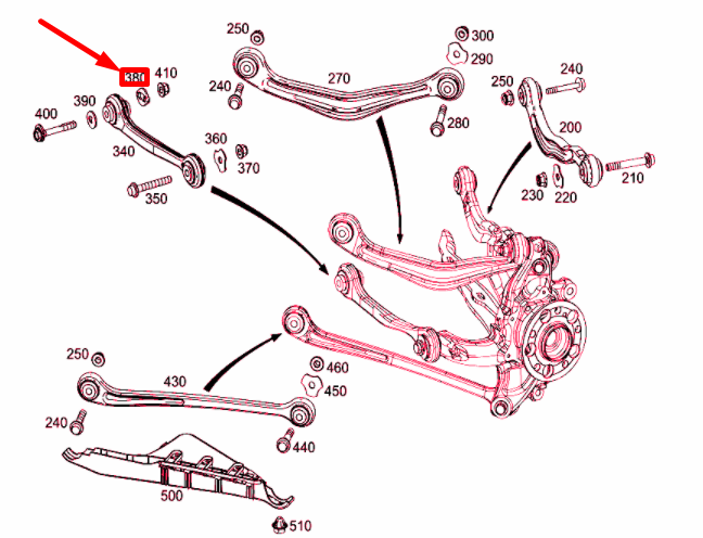 new mercedes-benz s c217 rear tie rod end stop a2203520546 original