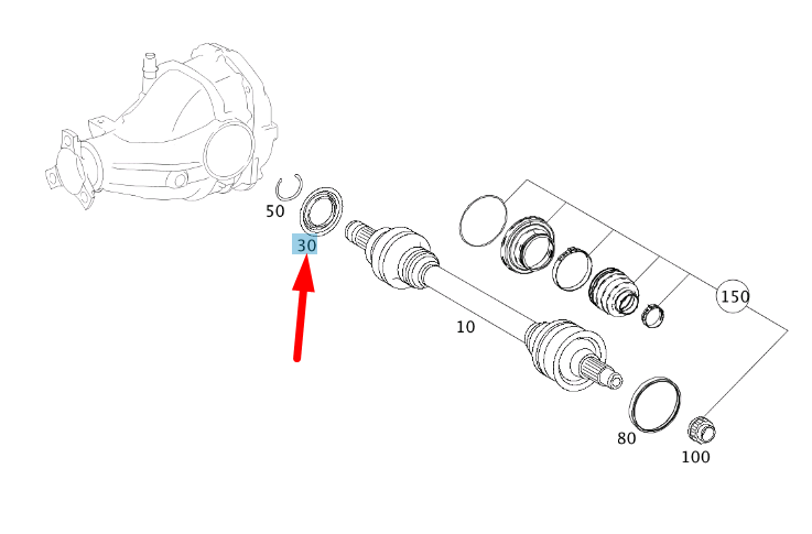 new mb e w212 rear inner drive shaft protective cap a2203570790 original