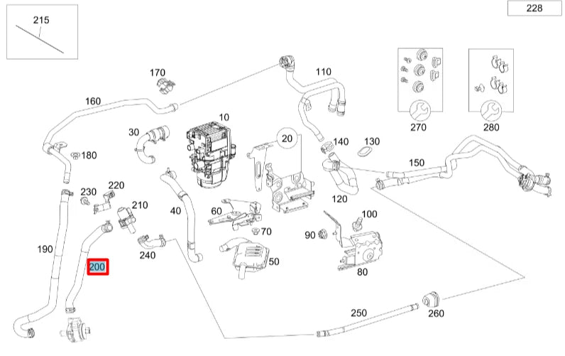 NEW MERCEDES-BENZ GLC COUPE C253 HEATER PIPE A2535061500 ORIGINAL
