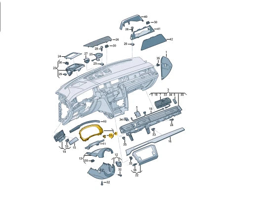 NEW VOLKSWAGEN ARTEON 3H7 INSTRUMENT CLUSTER BEZEL LHD 3G1858366ECZH