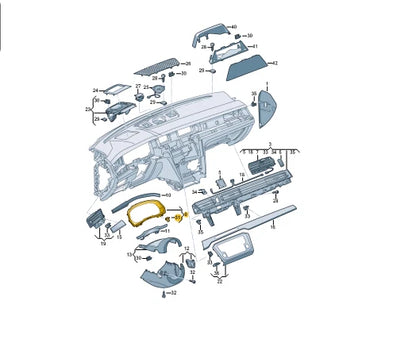 NEW VOLKSWAGEN ARTEON 3H7 INSTRUMENT CLUSTER BEZEL LHD 3G1858366ECZH