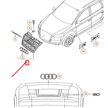 NEW AUDI A4 B7 RADIATOR GRILLE 8E0853651J1QP