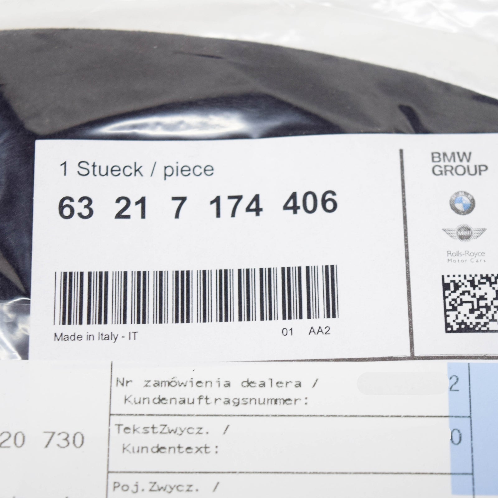 new bmw 3 e92 rear right tail light gasket seal 7174406 original