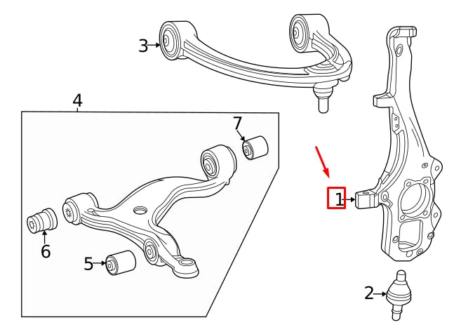 NEW MERCEDES-BENZ GLE W167 FRONT RIGHT STEERING KNUCKLE A1673322600 ORIGINAL