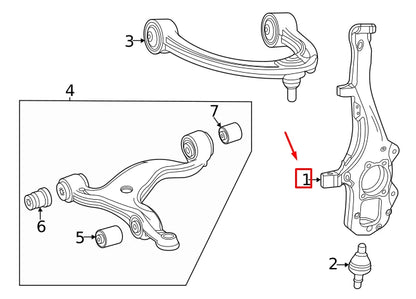 NEW MERCEDES-BENZ GLE W167 FRONT RIGHT STEERING KNUCKLE A1673322600 ORIGINAL