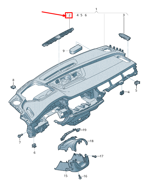 NEW AUDI Q8 4MN CENTER DASHBOARD AIR VENT TRIM 4M8819632AZ3 ORIGINAL