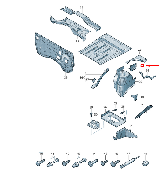 NEW VW TRANSPORTER T6 FRONT RIGHT BOTTOM PLATE REINFORCEMENT 7H8803738 ORIGINAL