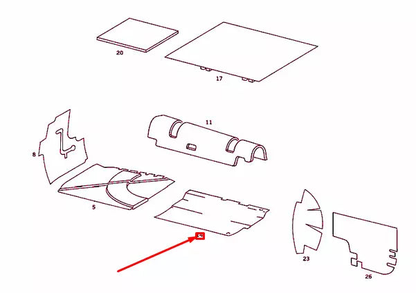 NEW MERCEDES-BENZ SL R107 REAR FLOOR RIGHT INSULATION A1076820602 OEM