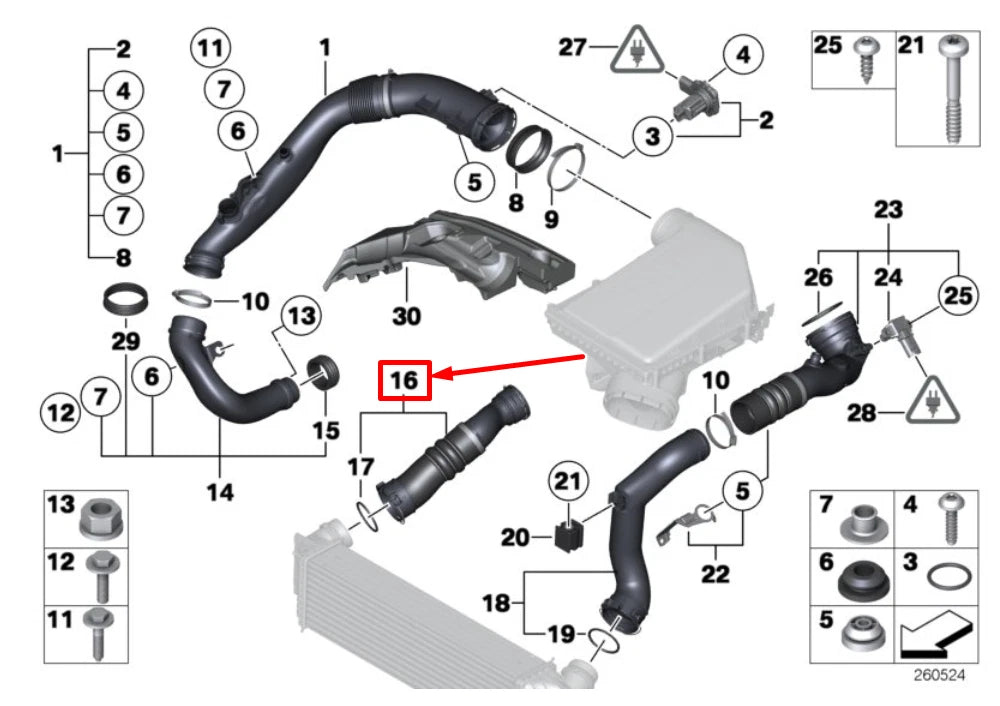 NEW BMW 3 CABRIO E93 INTAKE CHARGE PIPE 7599293 13717599293 ORIGINAL