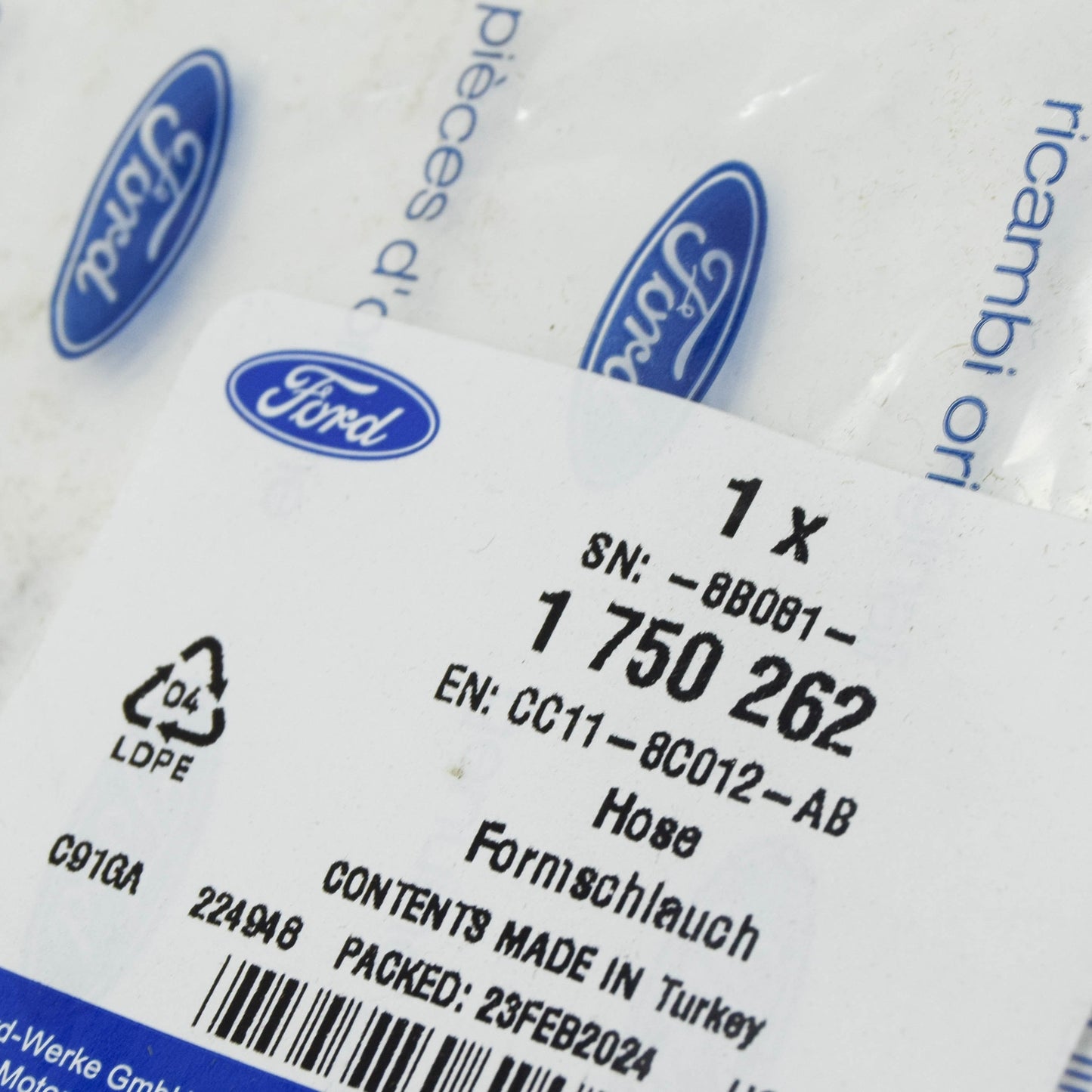 new ford transit mk3 cooling system overflow hose cc11-8c012-ab 1750262 original