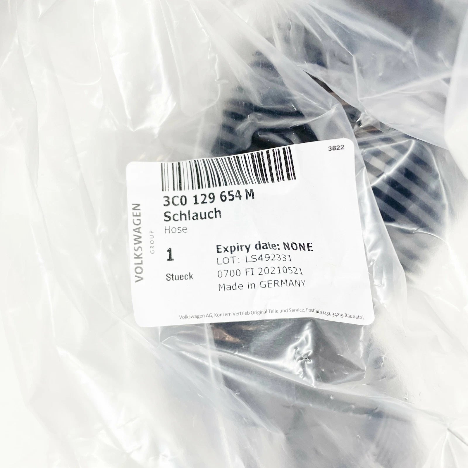 NEW AUDI A3 8P AIR INTAKE HOSE TUBE 3C0129654M ORIGINAL