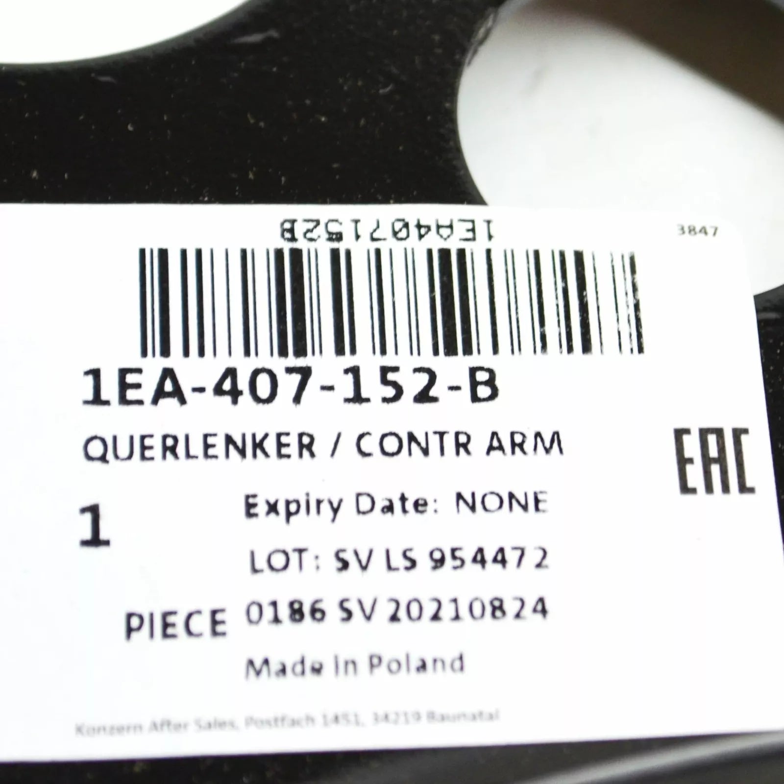 NEW VOLKSWAGEN ID.3 FRONT RIGHT LOWER WISHBONE CONTROL ARM 1EA407152B ORIGINAL