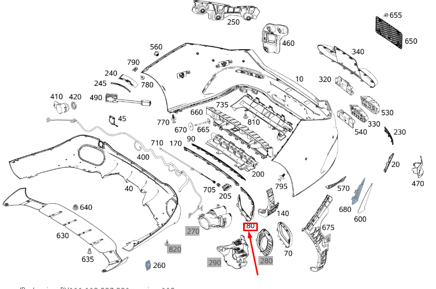 new mb cla c118 rear bumper left side trim strip a118885210264 original