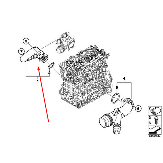 new bmw 1 e87 right radiator coolant hose 11537572158 7572158 2008 original