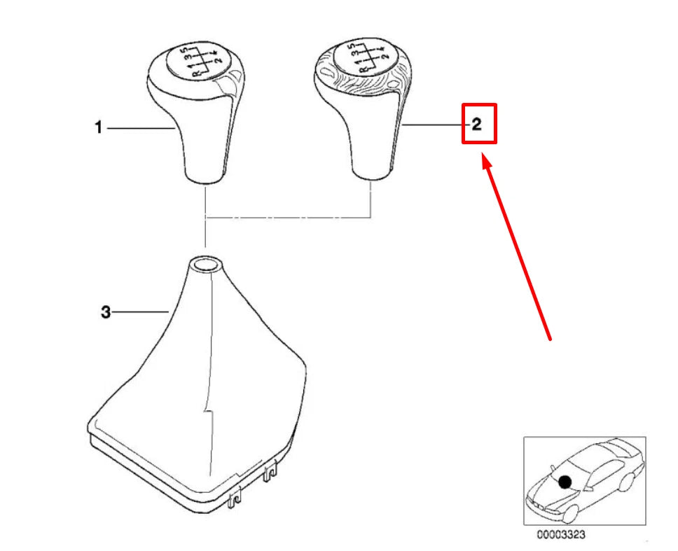 NEW BMW 5 E39 GEAR SHIFTING KNOB 25112229164 2229164 ORIGINAL