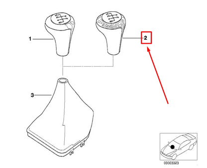 NEW BMW 5 E39 GEAR SHIFTING KNOB 25112229164 2229164 ORIGINAL