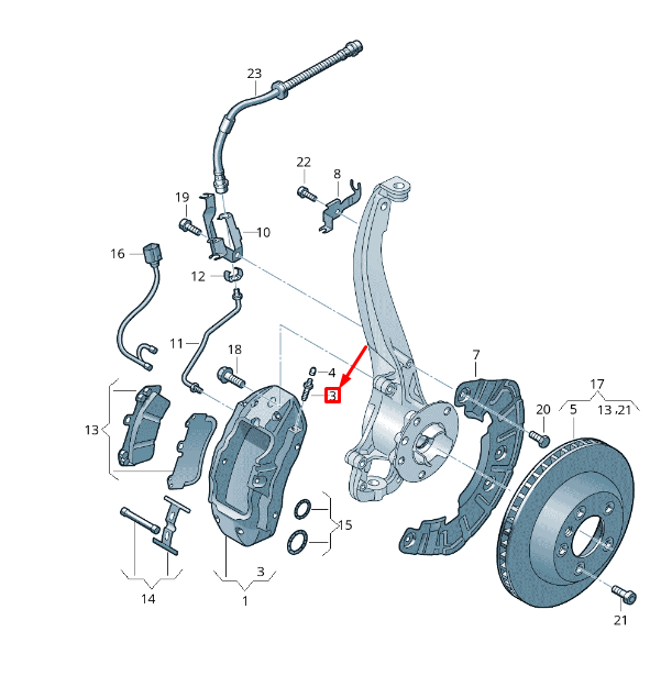 new vw touareg 7p mk2 front brake caliper breather valve 7l6615273 original