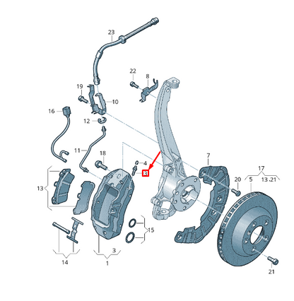 new vw touareg 7p mk2 front brake caliper breather valve 7l6615273 original