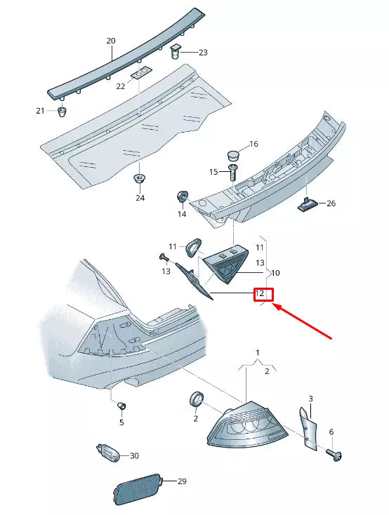 NEW AUDI RS7 SPORTBACK 4G REAR RIGHT TAIL LIGHT TRIM 4G8945254B