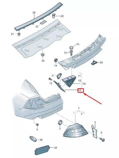 NEW AUDI RS7 SPORTBACK 4G REAR RIGHT TAIL LIGHT TRIM 4G8945254B