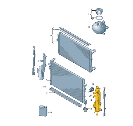 NEW VOLKSWAGEN GOLF MK7 5G LEFT RADIATOR AIR GUIDE 5G0121283AD ORIGINAL