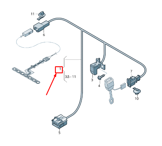 NEW AUDI Q2 GA SEAT BELT WARNING SYSTEM WIRING HARNESS 81A971365C ORIGINAL